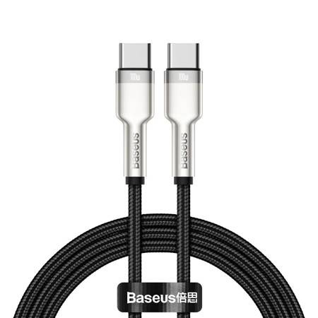 Baseus Cafule Metal Braided USB 2.0 Cable USB-C male - USB-C male Μαύρο 1m (CATJK-C01)
