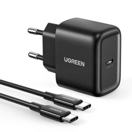 Ugreen Φορτιστής με Θύρα USB-C και Καλώδιο USB-C 25W Power Delivery Μαύρος (CD250 50581)