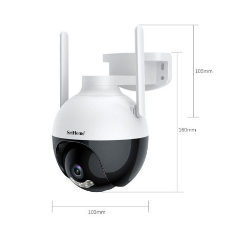 Sricam SH045 IP Κάμερα Παρακολούθησης Wi-Fi 1080p Full HD Αδιάβροχη με Αμφίδρομη Επικοινωνία white