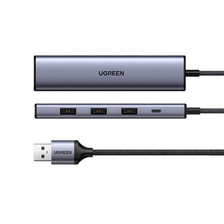 Ugreen USB 3.0 Hub 4 Θυρών με σύνδεση USB-A & Θύρα Φόρτισης Ασημί (20805)