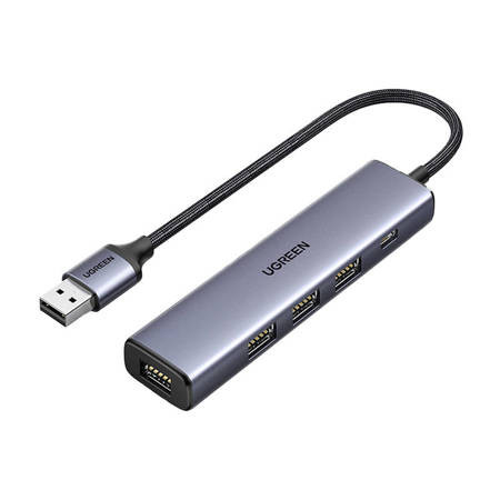 Ugreen USB 3.0 Hub 4 Θυρών με σύνδεση USB-A & Θύρα Φόρτισης Ασημί (20805)