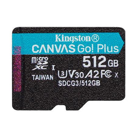 Kingston Canvas Go! Plus 512 GB microSDXC black, UHS-I (U3), A2, Class 10, V30 (SDCG3/512GBSP)