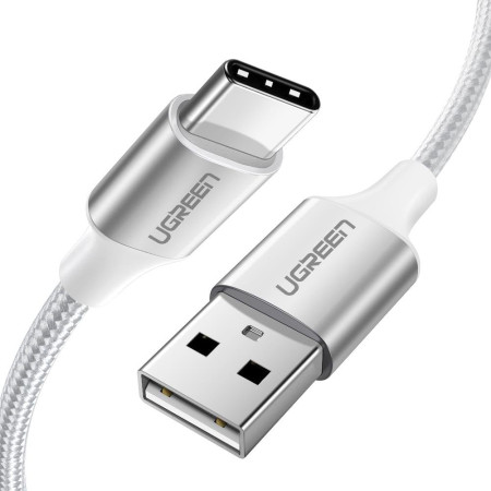 Ugreen Braided USB 2.0 Cable USB-C male - USB-A male Λευκό 2m (60133)