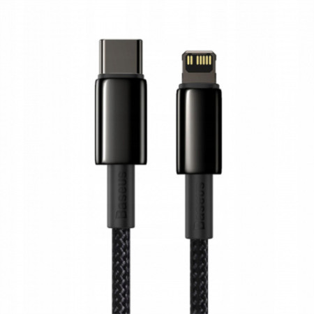 Baseus Braided USB 2.0 Cable USB-C male - Lightning Μαύρο 2m (CATLWJ-A01)