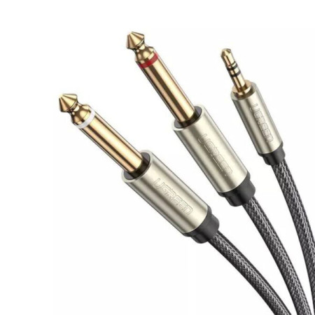 Ugreen Cable 2x 6.3mm male - 3.5mm male 2m Γκρι (10615)