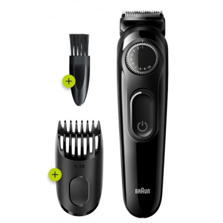 Braun Beard Trimmer 3 Επαναφορτιζόμενη Κουρευτική Μηχανή Μαύρη BT3222