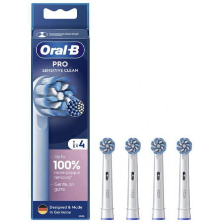 Oral-BEB60X Pro Sensitive Clean Ανταλλακτικές Κεφαλές για Ηλεκτρική Οδοντόβουρτσα 4τμχ white