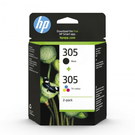 HP 305 Πακέτο 2 Μελανιών Εκτυπωτή InkJet Πολλαπλό (Color) / Μαύρο (6ZD17AE)