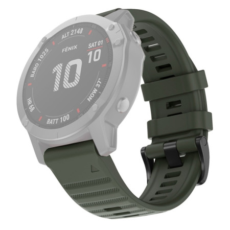 For Garmin Fenix 7S Pure Color Silicone Watch Band(Amy Green)