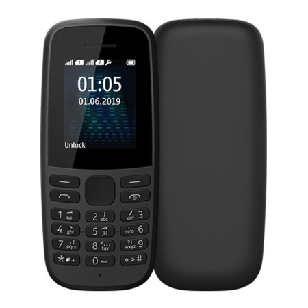 Nokia 105 (2019) Dual SIM Κινητό με Κουμπιά (Ελληνικό Μενού) Μαύρο