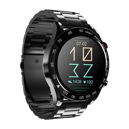 HiFuture FutureGo Pro Stainless Steel 46mm Αδιάβροχο Smartwatch με Παλμογράφο (Μαύρο)