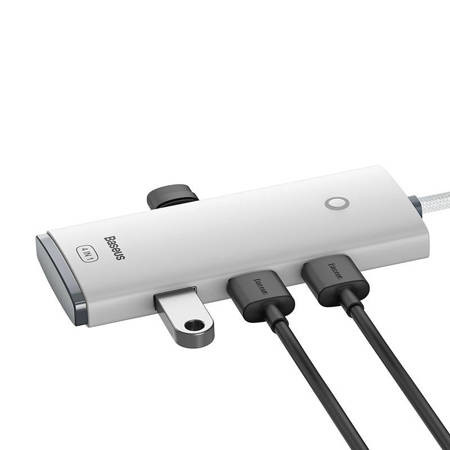 Baseus Hub 4σε1 USB-C σε 4x USB 3.0 + USB-C Lite Series, 25cm (Λευκό) WKQX030302