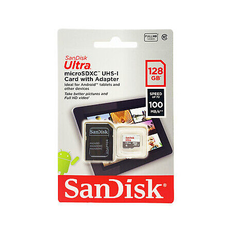 Sandisk Memory Card microSDXC SanDisk by WD Ultra 128GB, Class 10, UHS-I SDSQUNR-128G-GN6TA