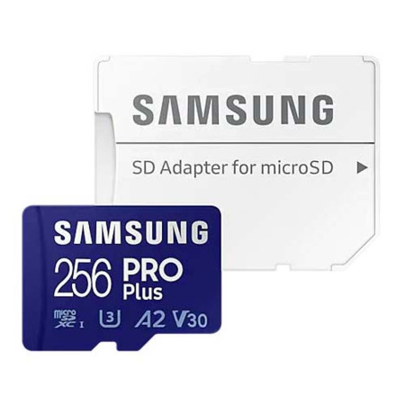 Samsung Pro Plus (2023) microSDXC 256GB U3 V30 A2 UHS-I με αντάπτορα (MB-MD256SA/EU)