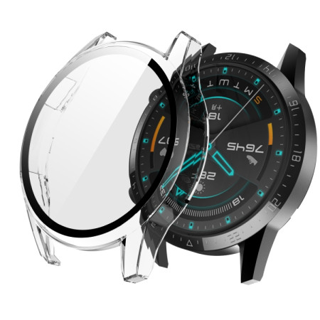 For Huawei Watch GT2 42mm 2 in 1 Tempered Glass Screen Protector   Fully Plating PC Case(Transparent)