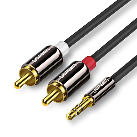 Cablu Ugreen cablu audio mini jack 3,5 mm - 2RCA 2 m negru (AV116 10584)