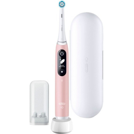 Oral-B iO Series 6 Ηλεκτρική Οδοντόβουρτσα με Χρονομετρητή Αισθητήρα Πίεσης και Θήκη Ταξιδίου Pink Sand