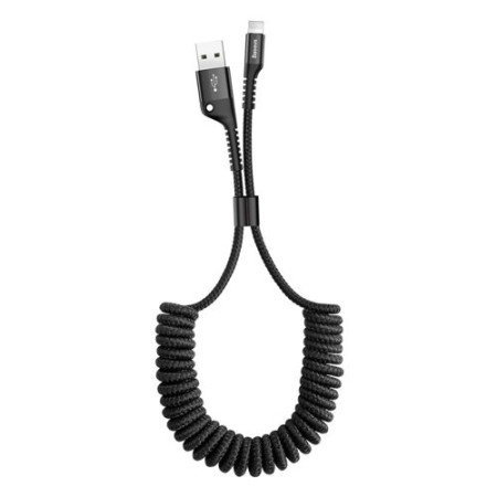 Καλώδιο Baseus® Fish Eye Spiral USB 2.0 USB-A male - Lightning male 1m CALSR-01 - Μαύρο