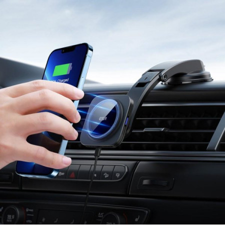 ESR HaloLock Low Arm Magnetic MagSafe Car Wireless Charger για το Ταμπλό Αυτοκινήτου - Black