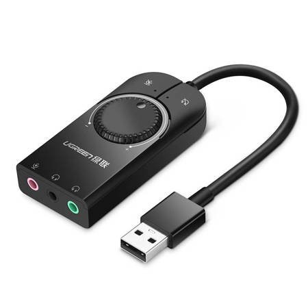 Ugreen CM129 15cm Εξωτερική USB Κάρτα Ήχου 2.0 40964 μαύρο χρώμα