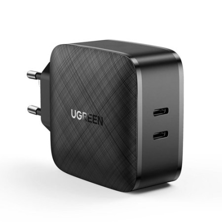 Φορτιστής Ugreen Dual USB-C PD 66W Black 70867