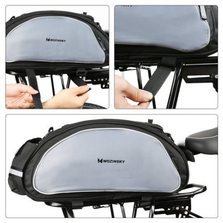 Wozinsky bike carrier bag with shoulder strap 13l black (WBB1BK)